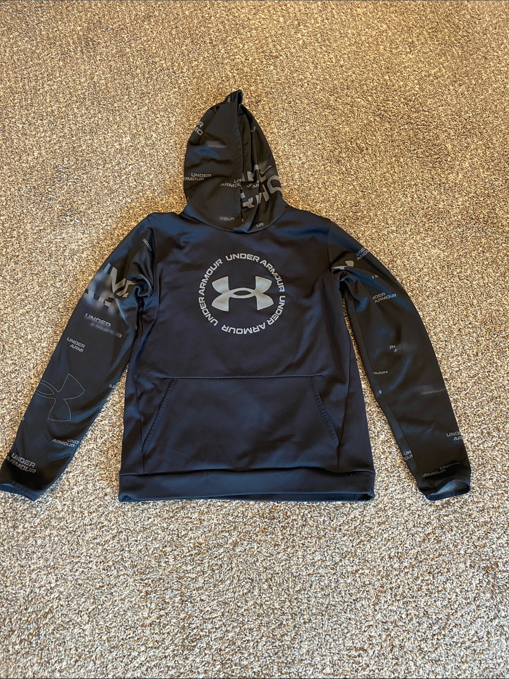 Under Armour Boys Black Hoodie with Reflective Logo